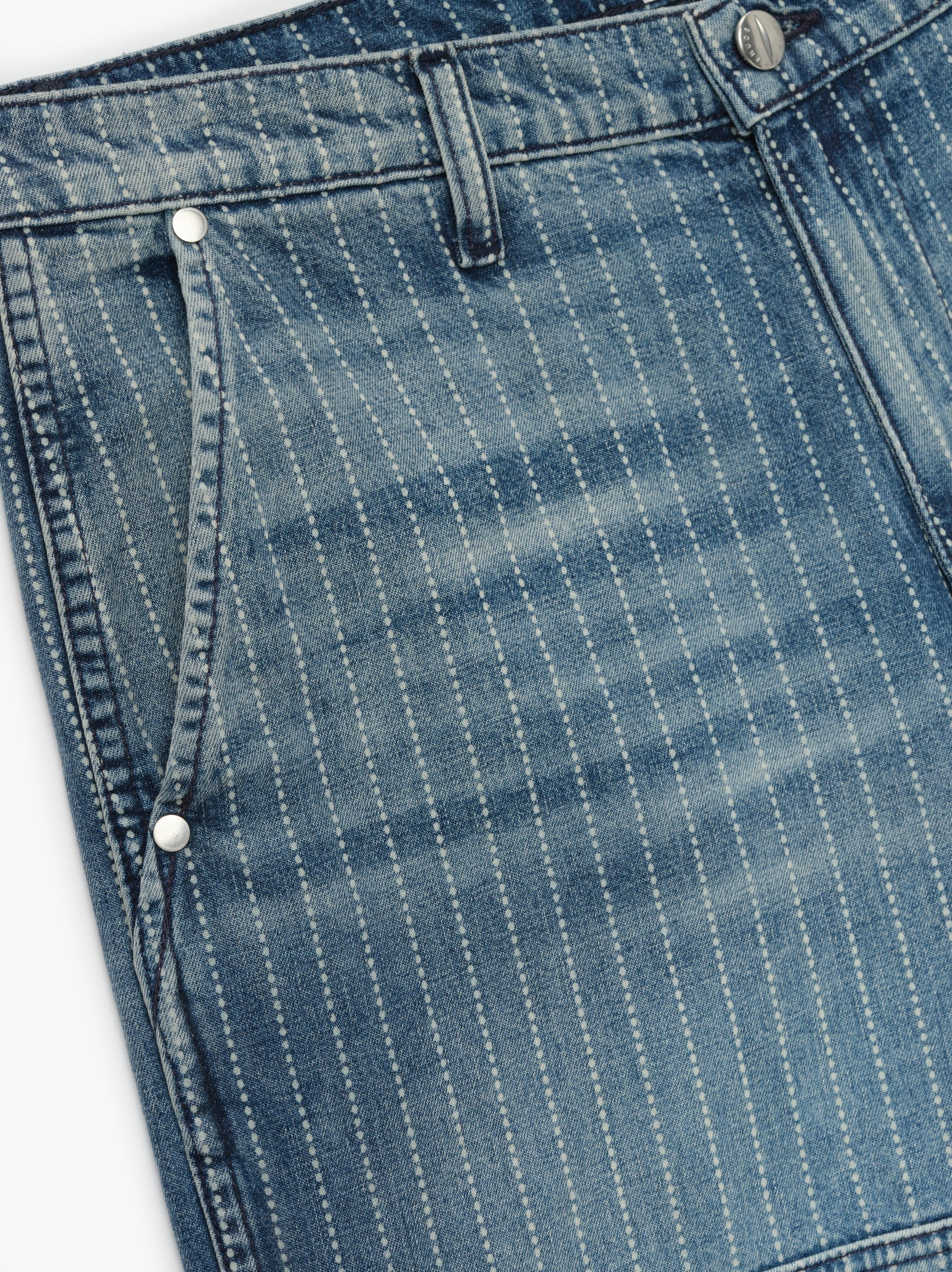 RHUDE MEN'S WABASH DENIM REZA DOUBLE KNEE NWT - Image 3