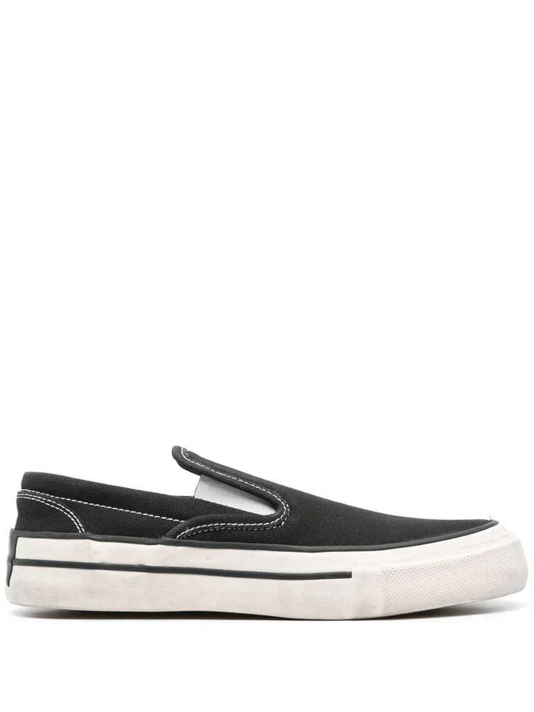 RHUDE MEN'S WASHED CANVAS SLIP ON SNEAKER NWT