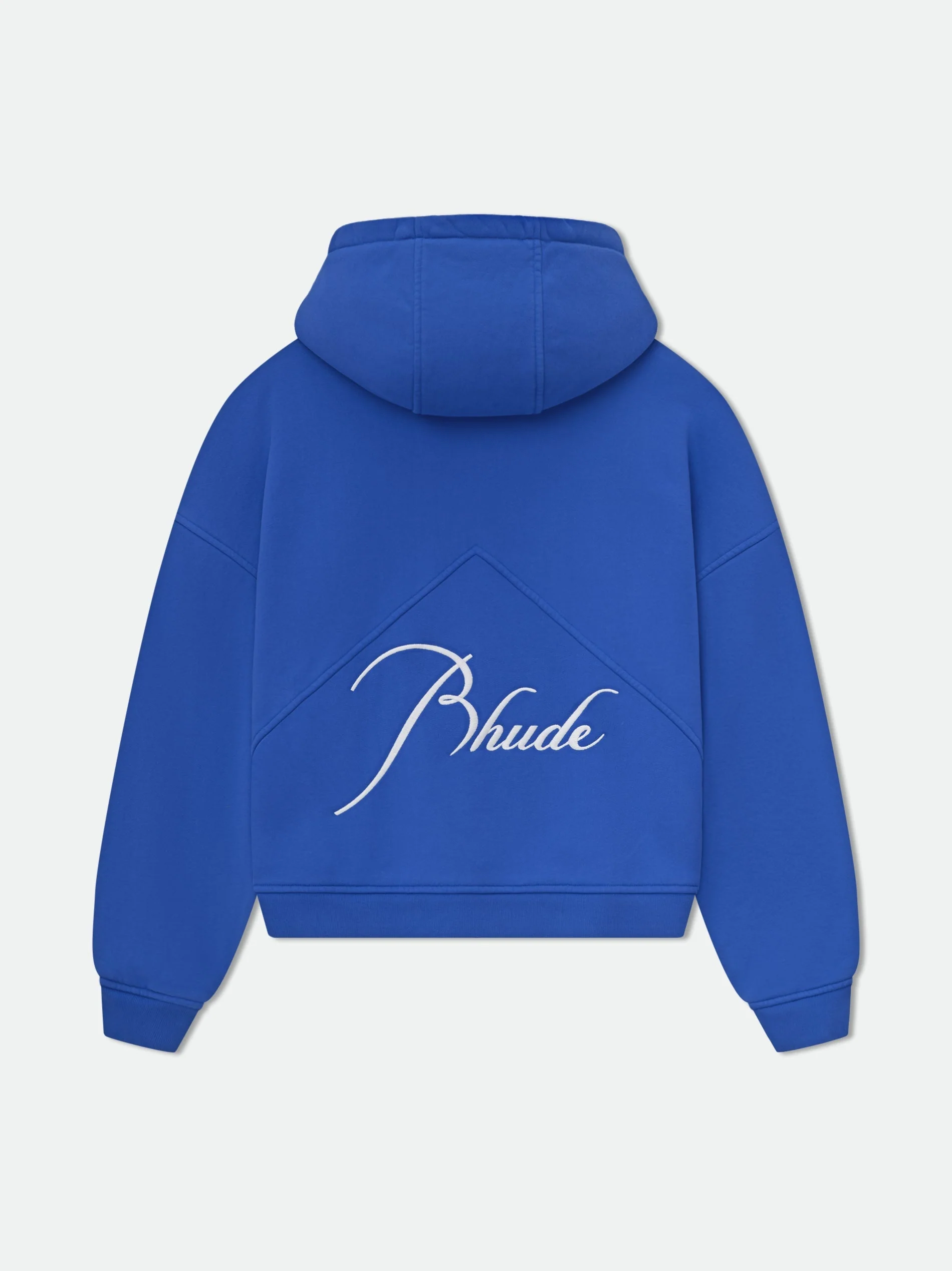 RHUDE MEN'S ZIP UP HOODIE VTG COBALT BLUE NWT - Image 2