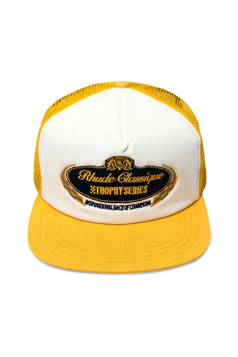Rhude Trophy Series Foam Hat'Mustard/Creme'