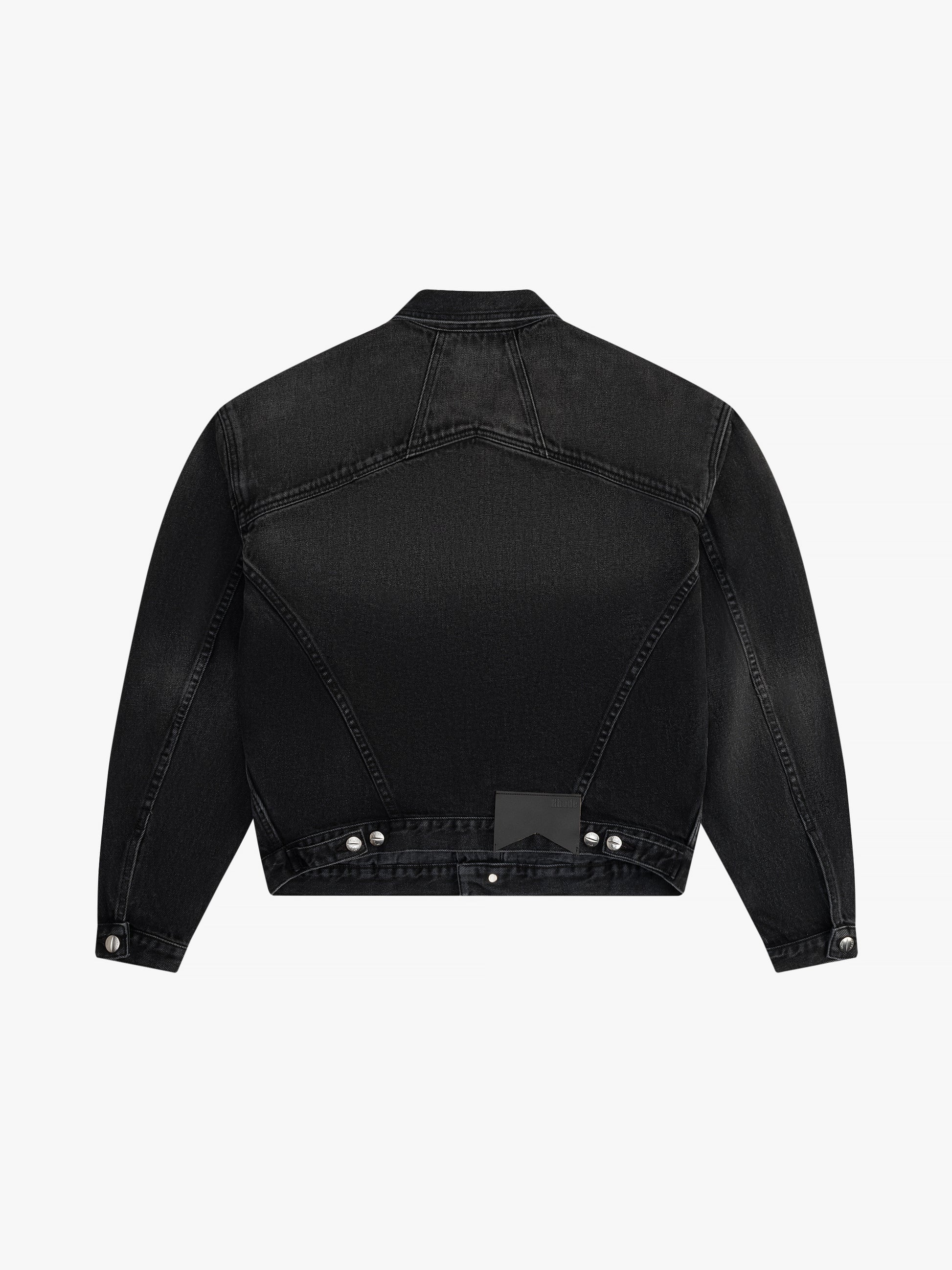 RHUDE WOMEN'S BLACK OVERSIZED DENIM TRUCKER JACKET - Image 2