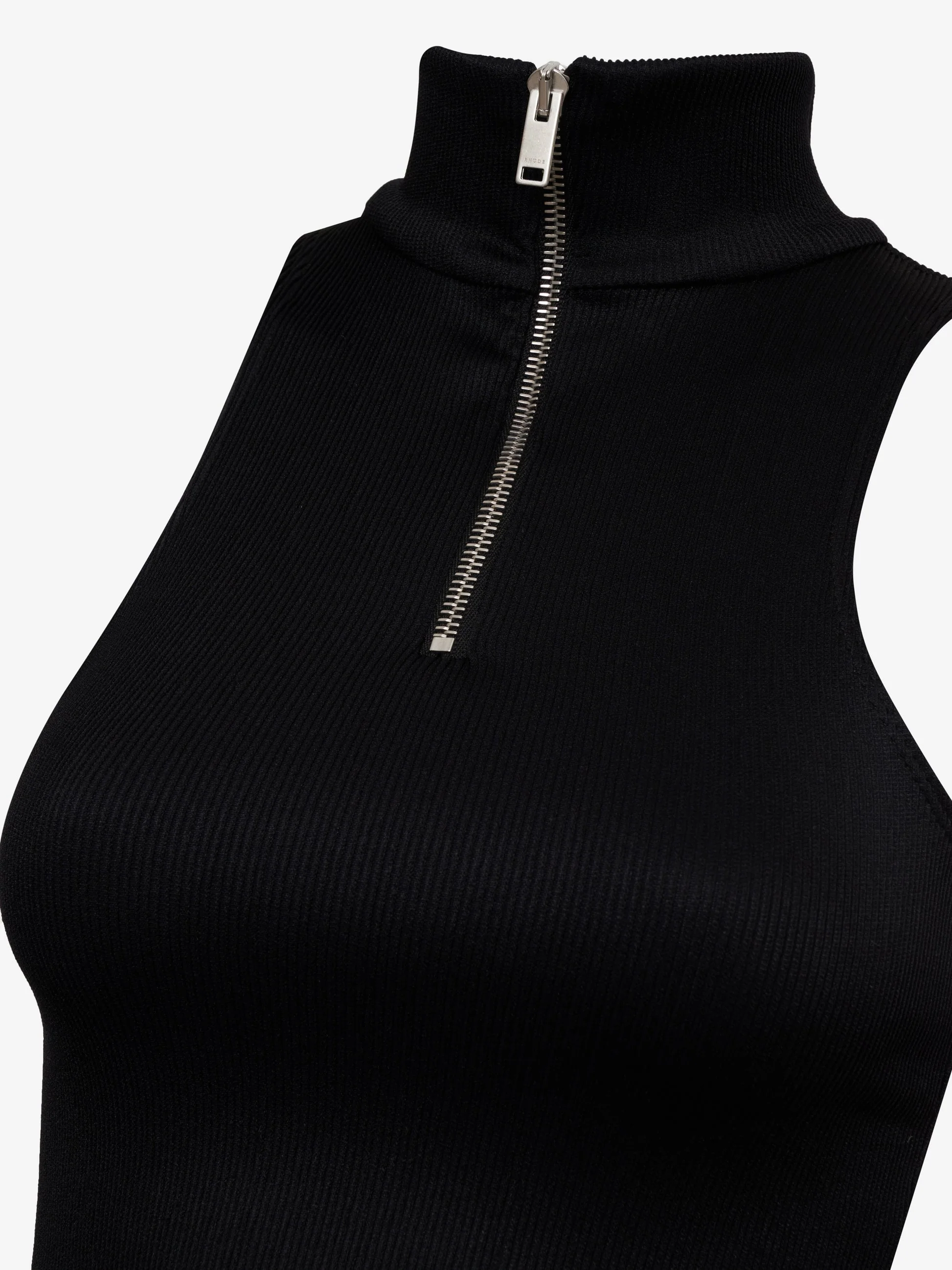RHUDE WOMEN'S RIBBED KNIT TURTLE NECK Z BLACK NWT - Image 2