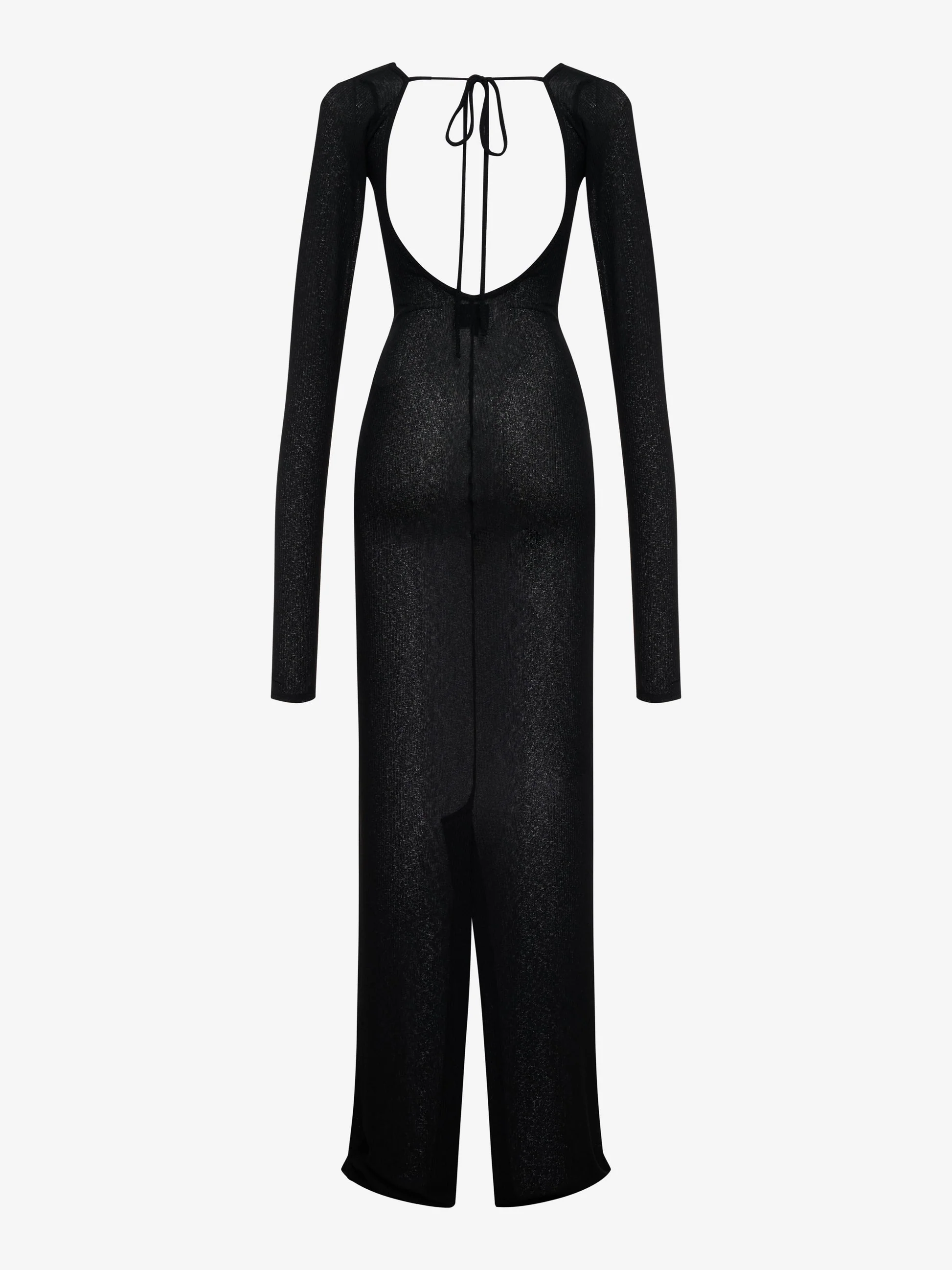 RHUDE WOMEN'S BLACK SHEER KNIT JERSEY DRESS - Image 2