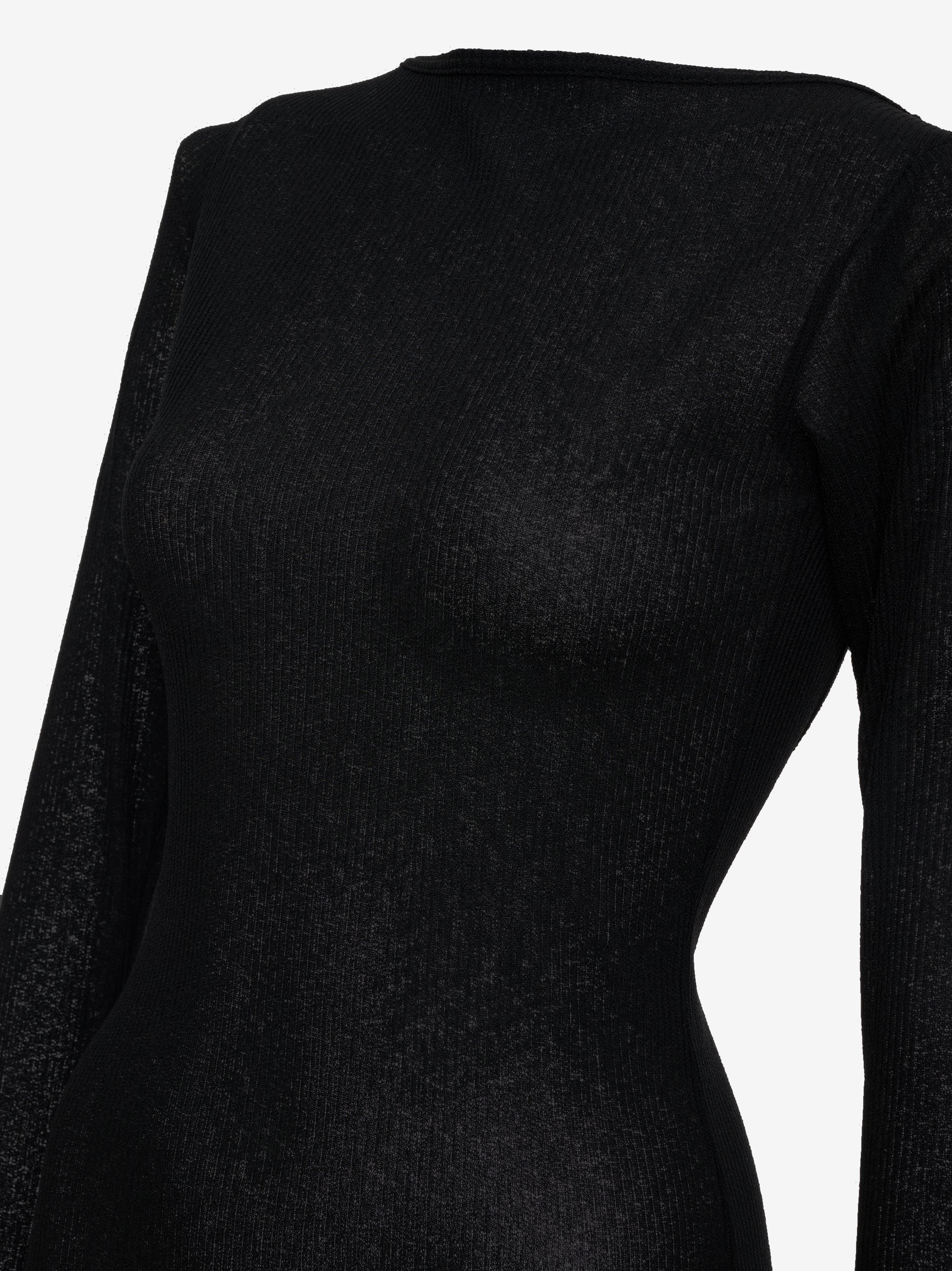 RHUDE WOMEN'S BLACK SHEER KNIT JERSEY DRESS - Image 3