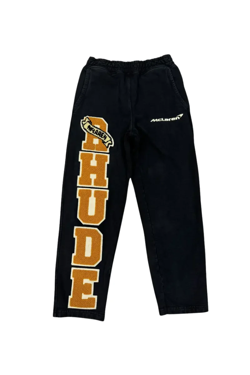 RHUDE x McLaren Men's Black Chenille Patch Lounge Pants