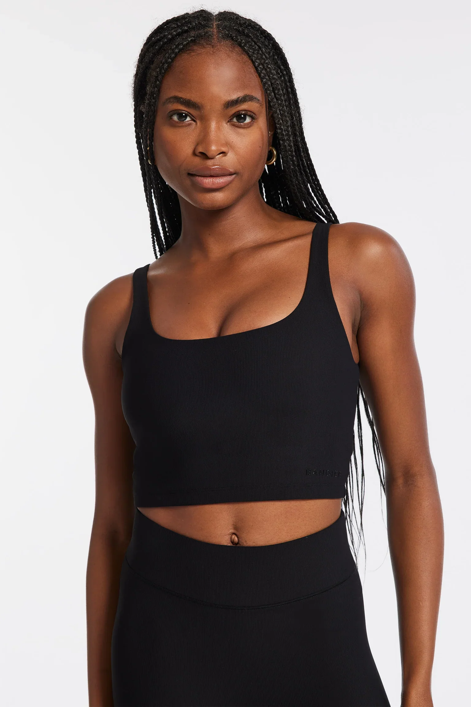 BANDIER Rib Tempo Crop Bra - Black Rib BND10195