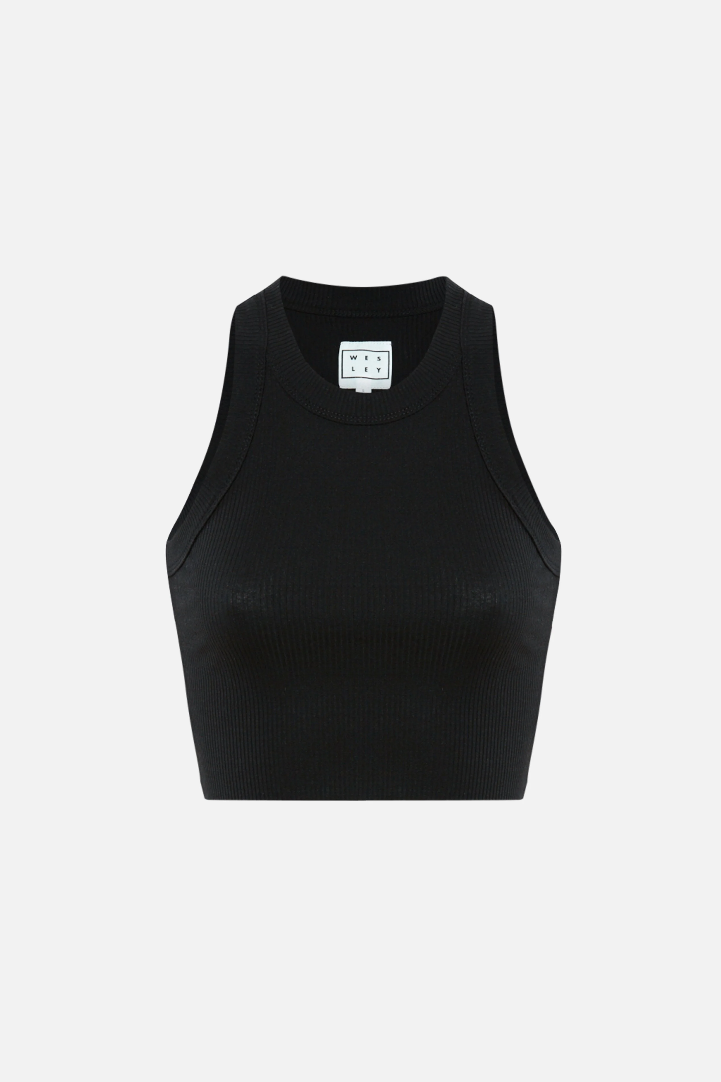 BANDIER Rivington Ribbed Cropped Tank - Black BA0S171NM - Image 5
