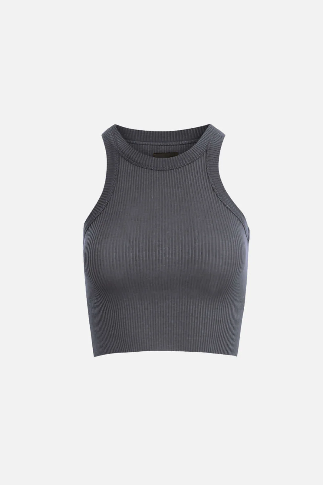 Rivington Ribbed Cropped Tank - Charcoal Heather BA0S171NM - Image 4