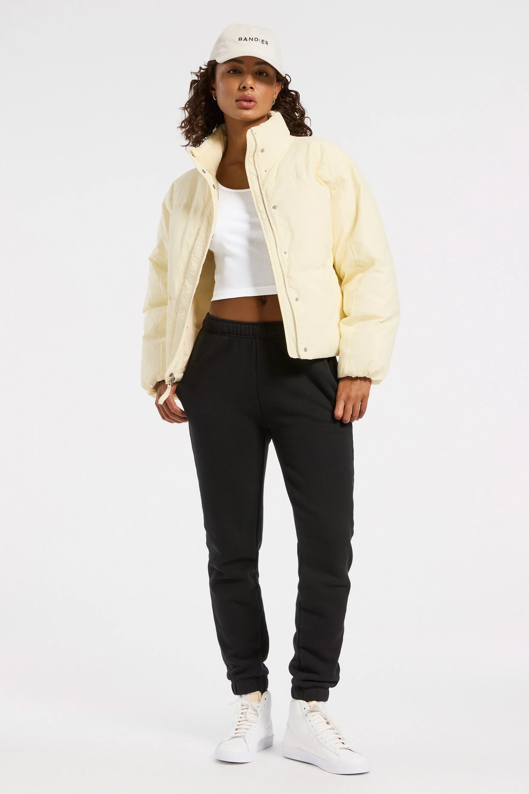 BANDIER Rivington Ribbed Long Sleeve Scoop Neck Crop Top - White BW202204 - Image 11