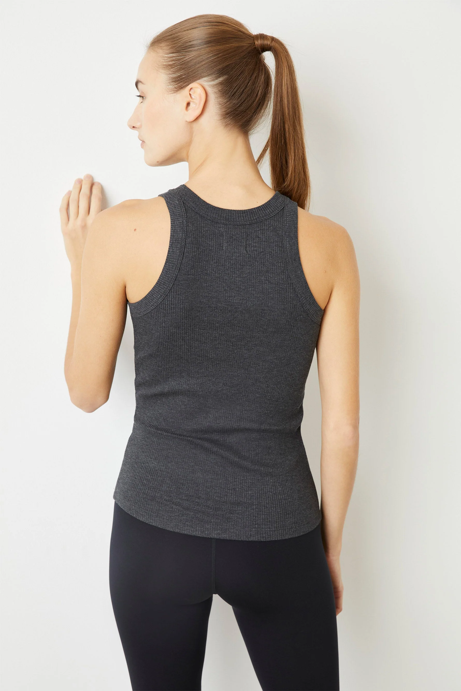 BANDIER Rivington Ribbed Tank - Charcoal Heather BA0S066NM - Image 2