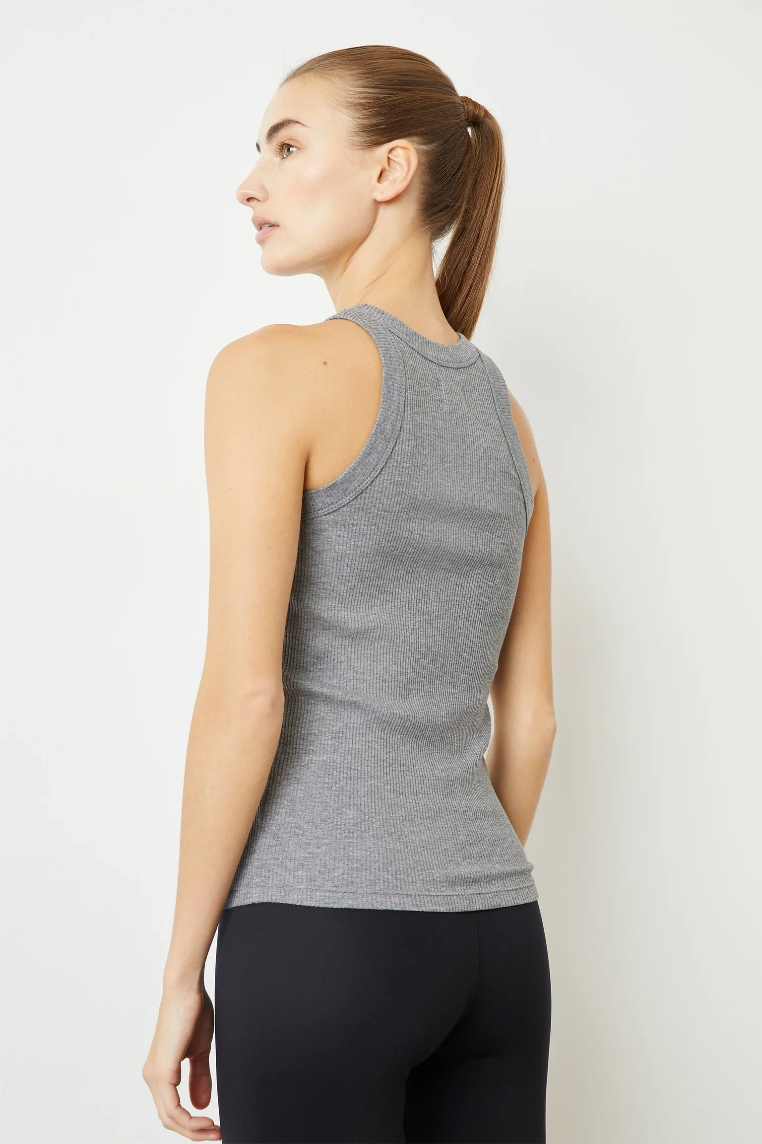 BANDIER Rivington Ribbed Tank - Grey Heather BAOSO66NM - Image 2