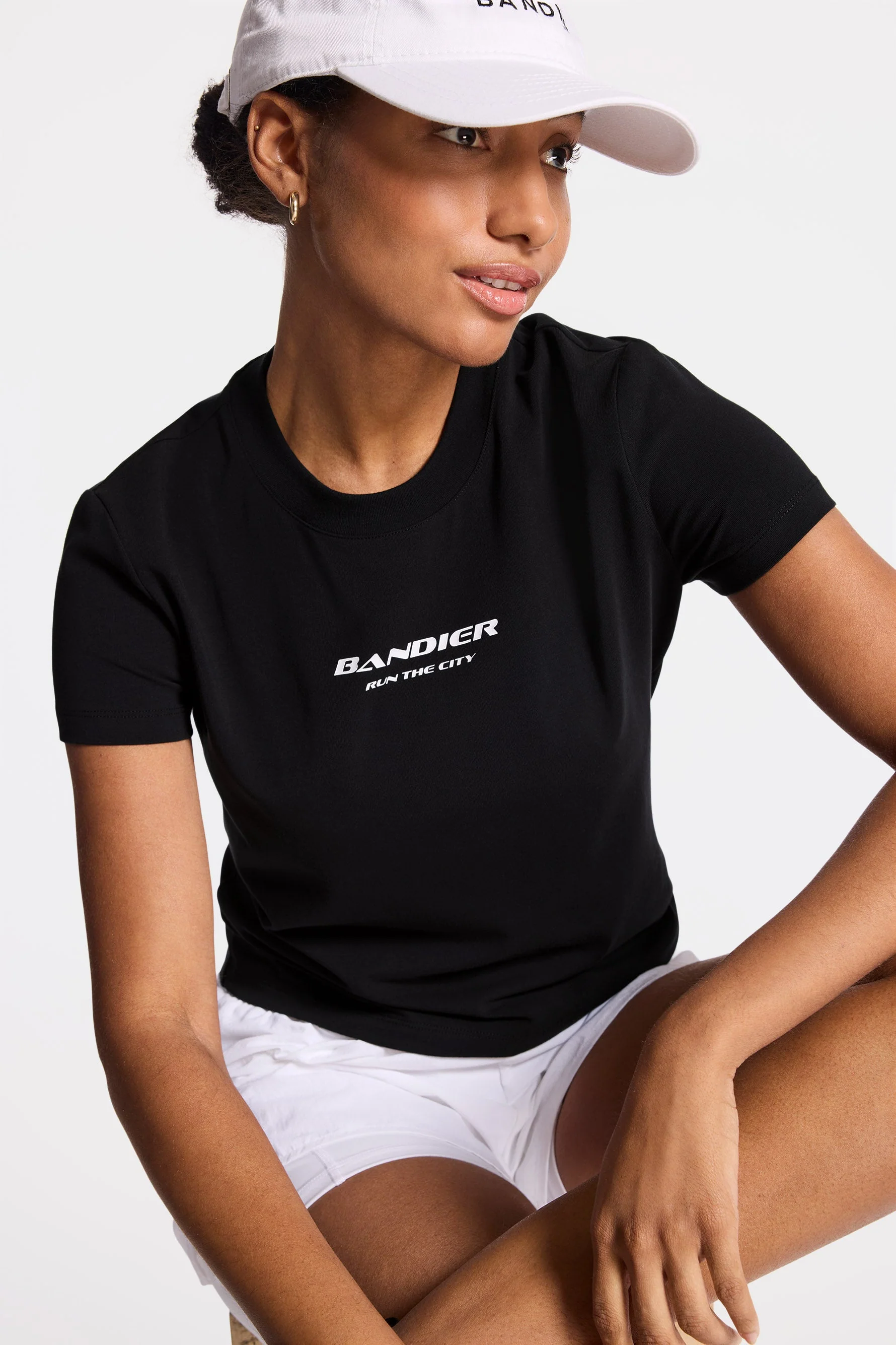 BANDIER Run the City Baby Tee - Black/white BND10268