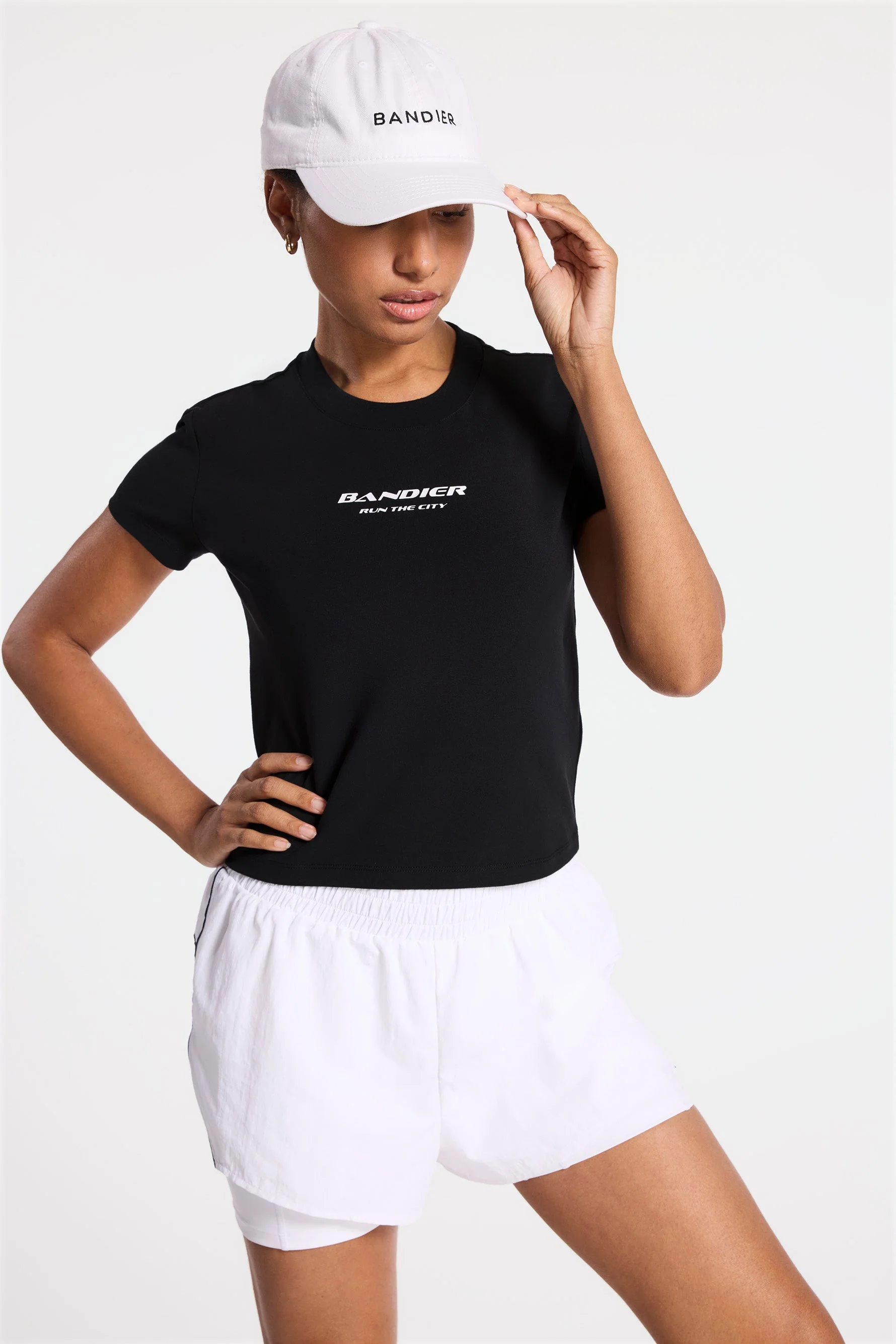 BANDIER Run the City Baby Tee - Black/white BND10268 - Image 7