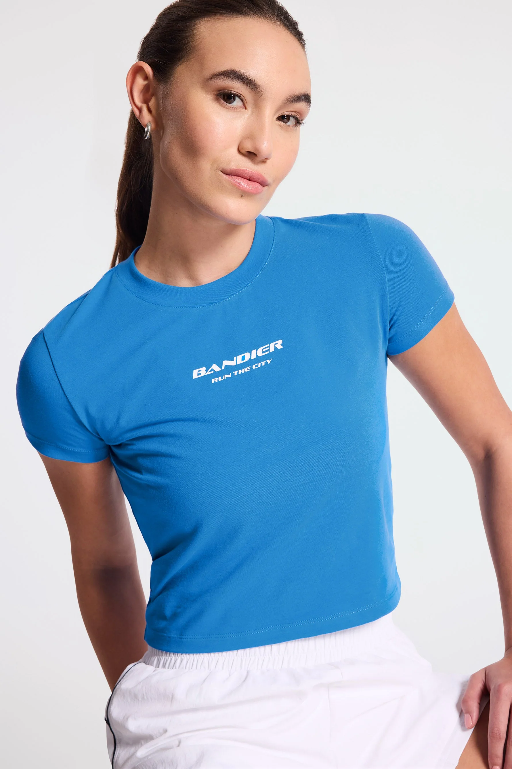BANDIER Run the City Baby Tee - French Blue/white BND10268