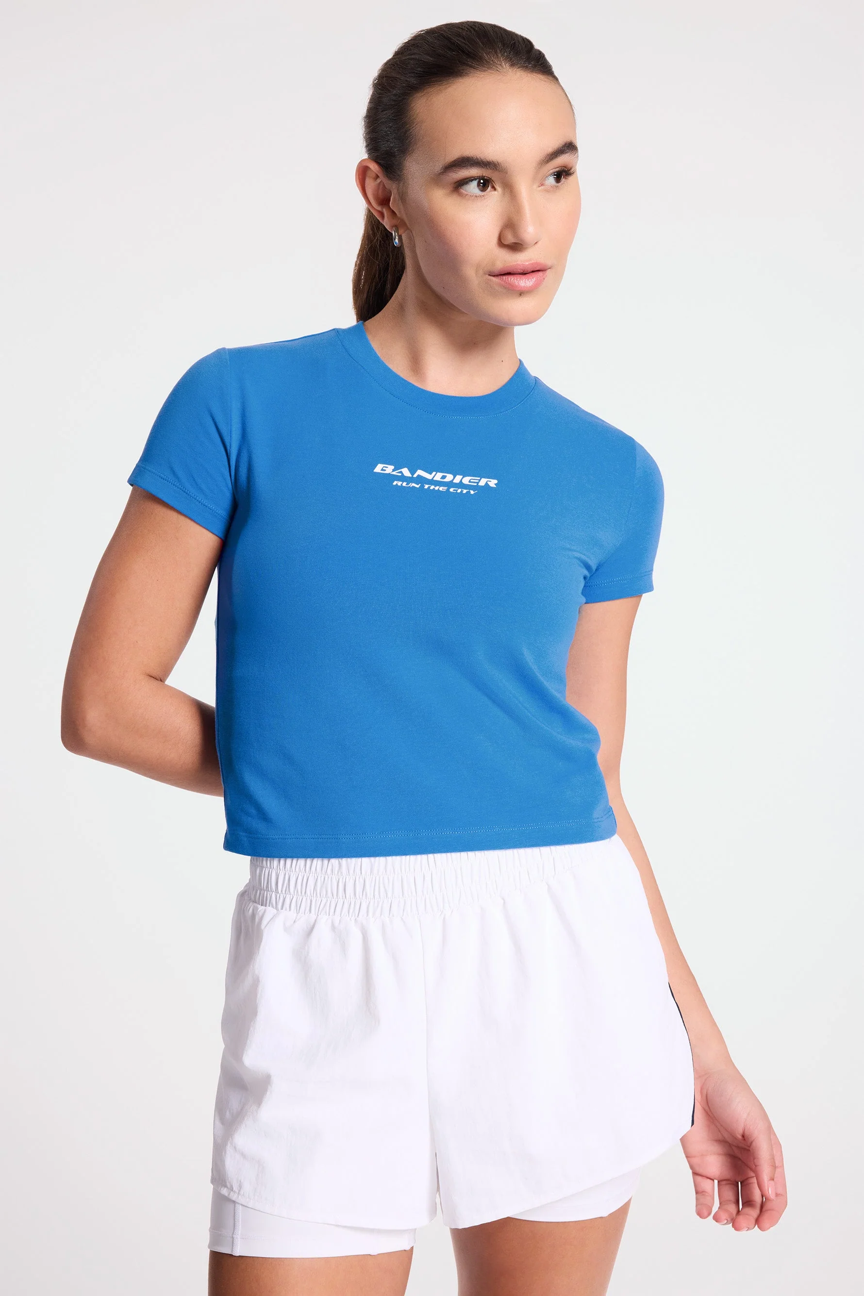 BANDIER Run the City Baby Tee - French Blue/white BND10268 - Image 5