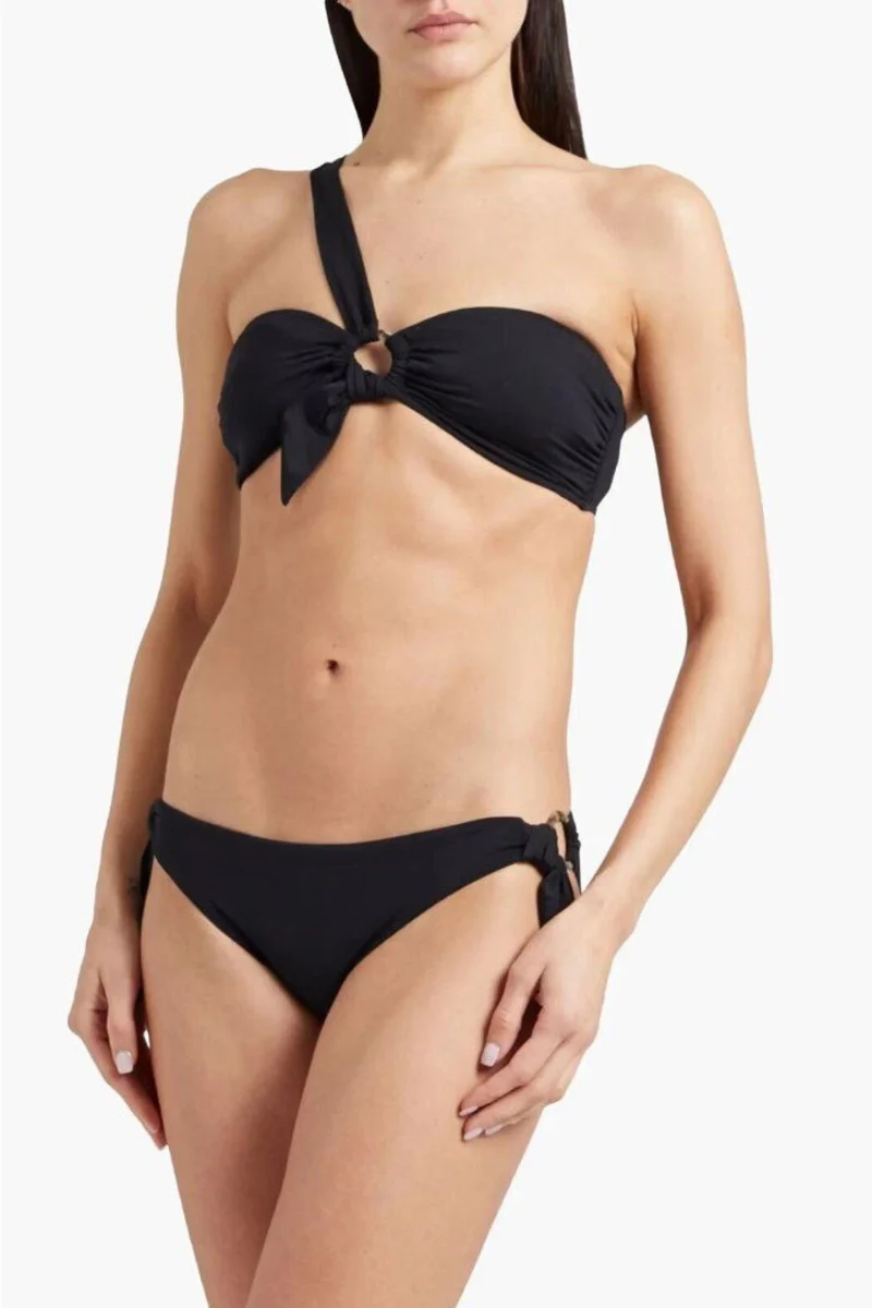Seafolly Black Active Ring Front Bandeau Bikini Bottom