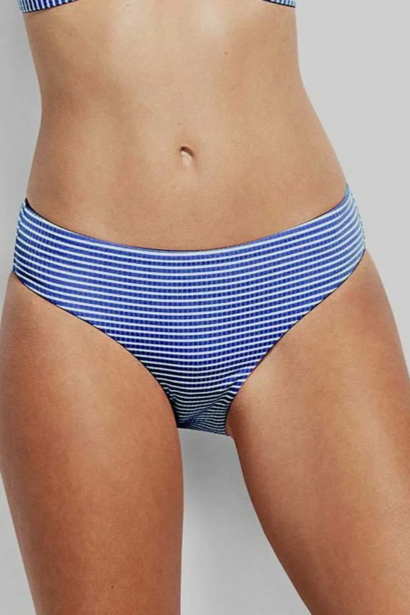 Seafolly Women's Blue Stripe Go Overboard Retro Bottom