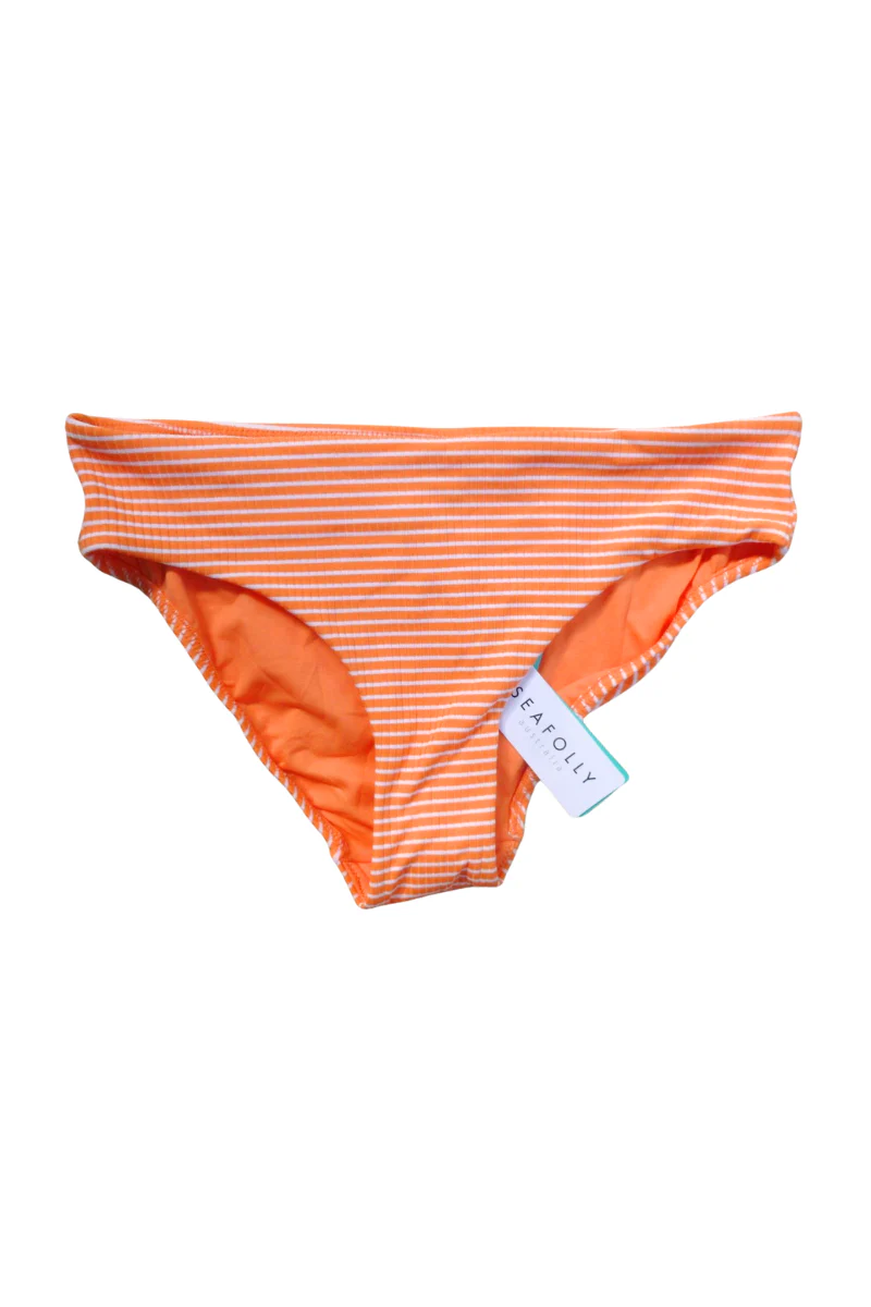 Seafolly Women's Orange Stripe Go Overboard Retro Bottom