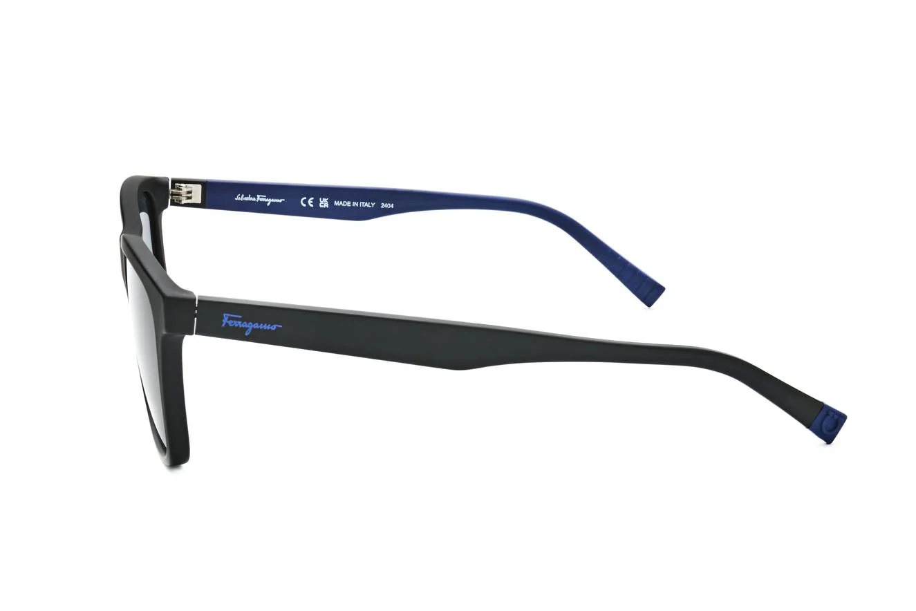 Salvatore Ferragamo SF998S Rectangle Sunglasses in Matte Black - Image 3