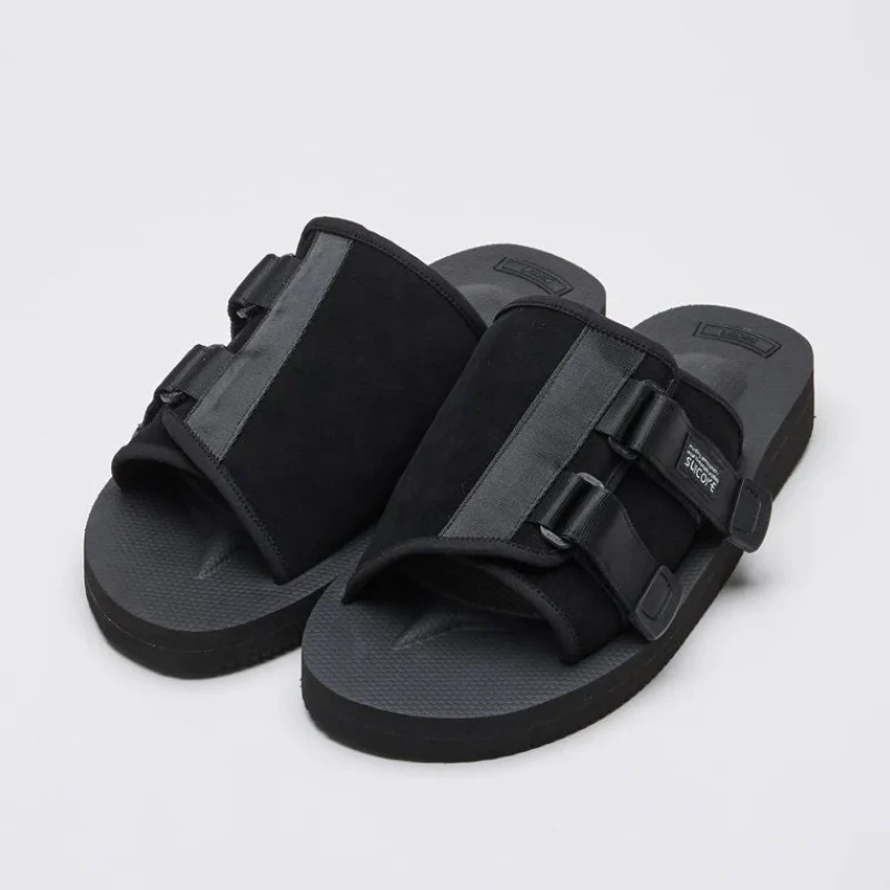 Suicoke KAW-VS Suede Slide Sandal Black - Image 2
