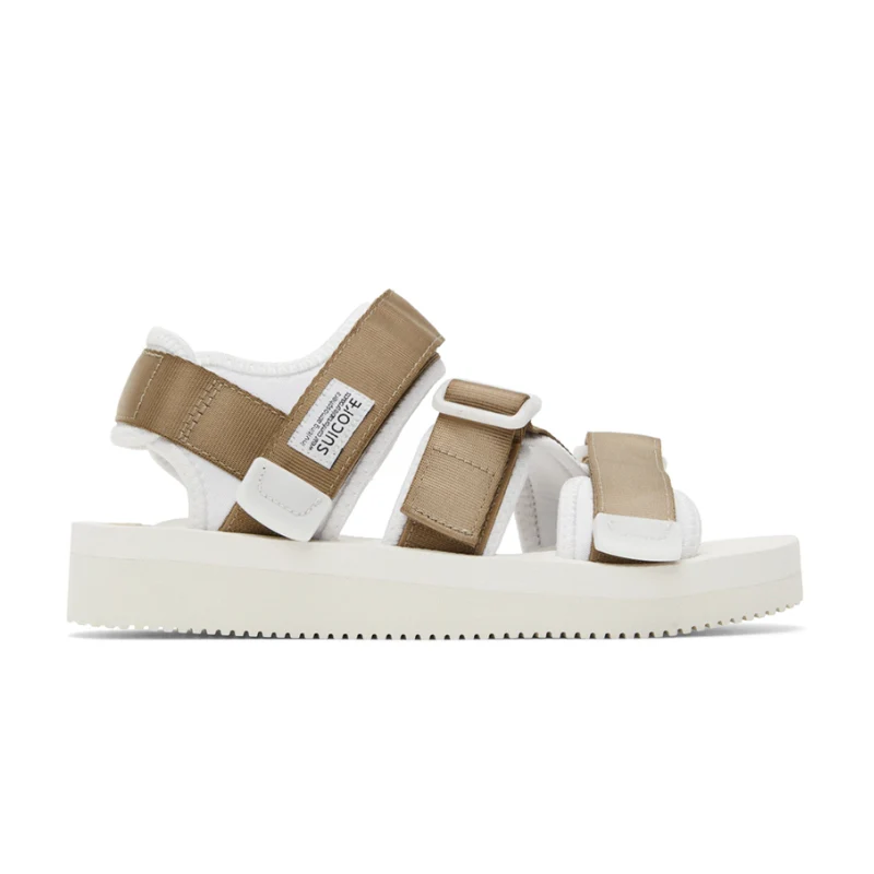 Suicoke KISEE-V Velcro Strap Sandal Beige/White