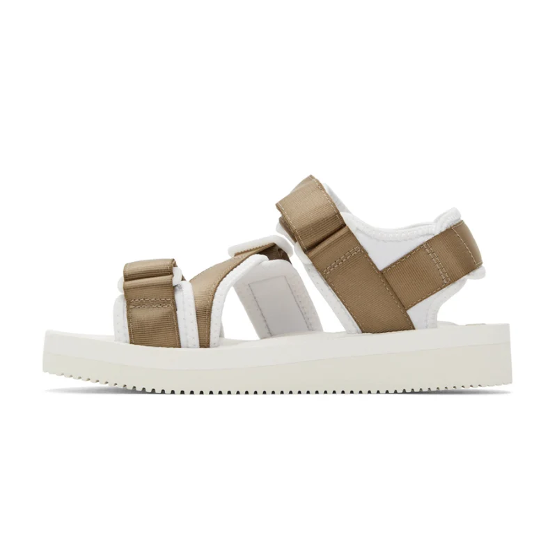 Suicoke KISEE-V Velcro Strap Sandal Beige/White - Image 2