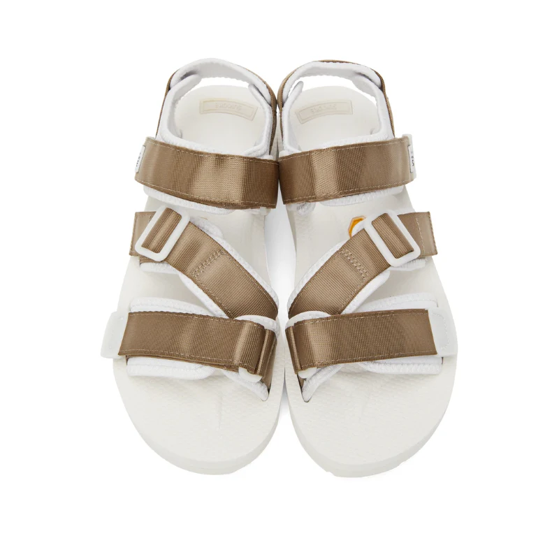 Suicoke KISEE-V Velcro Strap Sandal Beige/White - Image 3