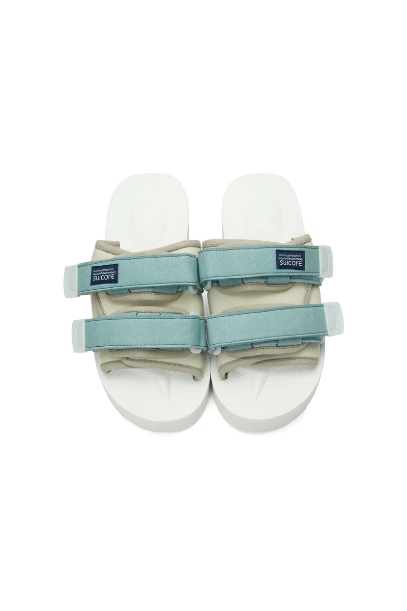 Suicoke Off-White & Blue MOTO-PO Sandals - Image 2