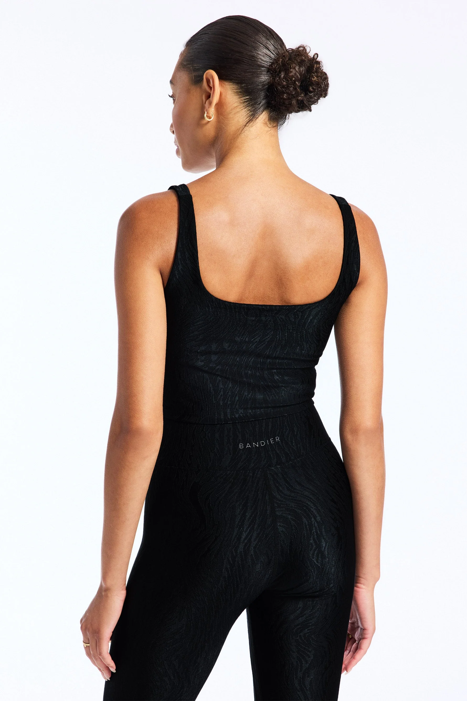 BANDIER Tempo Crop Jacquard Bra - Black BND10187 - Image 4