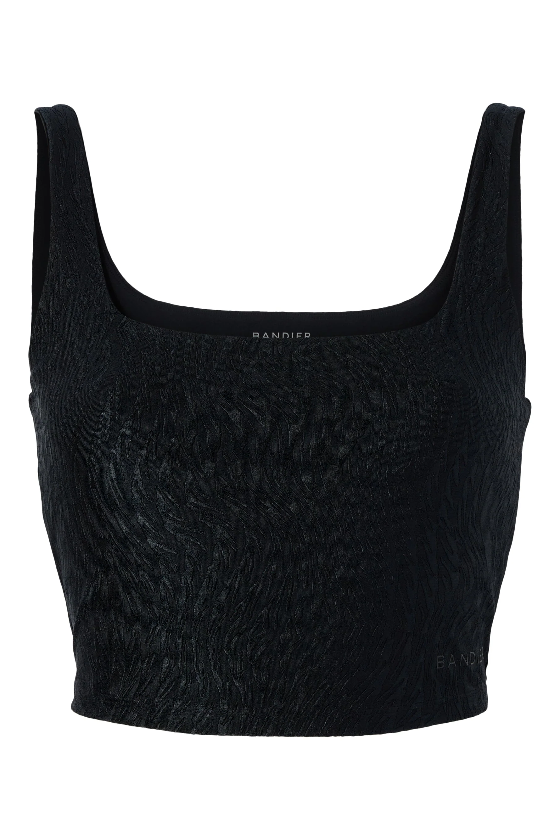 BANDIER Tempo Crop Jacquard Bra - Black BND10187 - Image 9