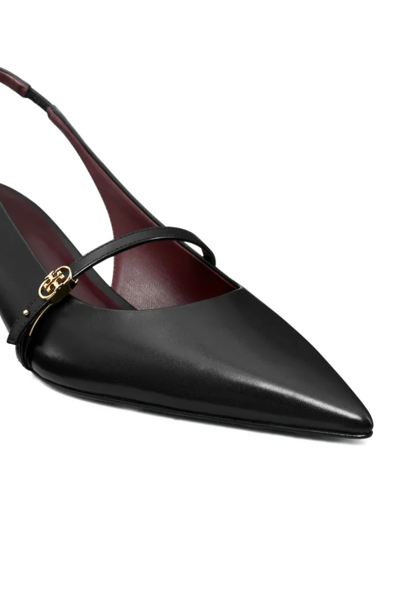 Tory Burch Double T Buckle Mary Jane Slingbacks in Black Leather - Image 4