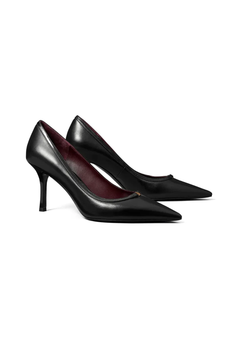 Tory Burch Double T Buckle Pumps 80mm in Black Leather - Image 2