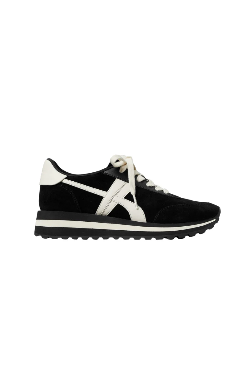 Tory Burch Hank Wedge Runner
Black/New Ivory/Titanium White 181006-077