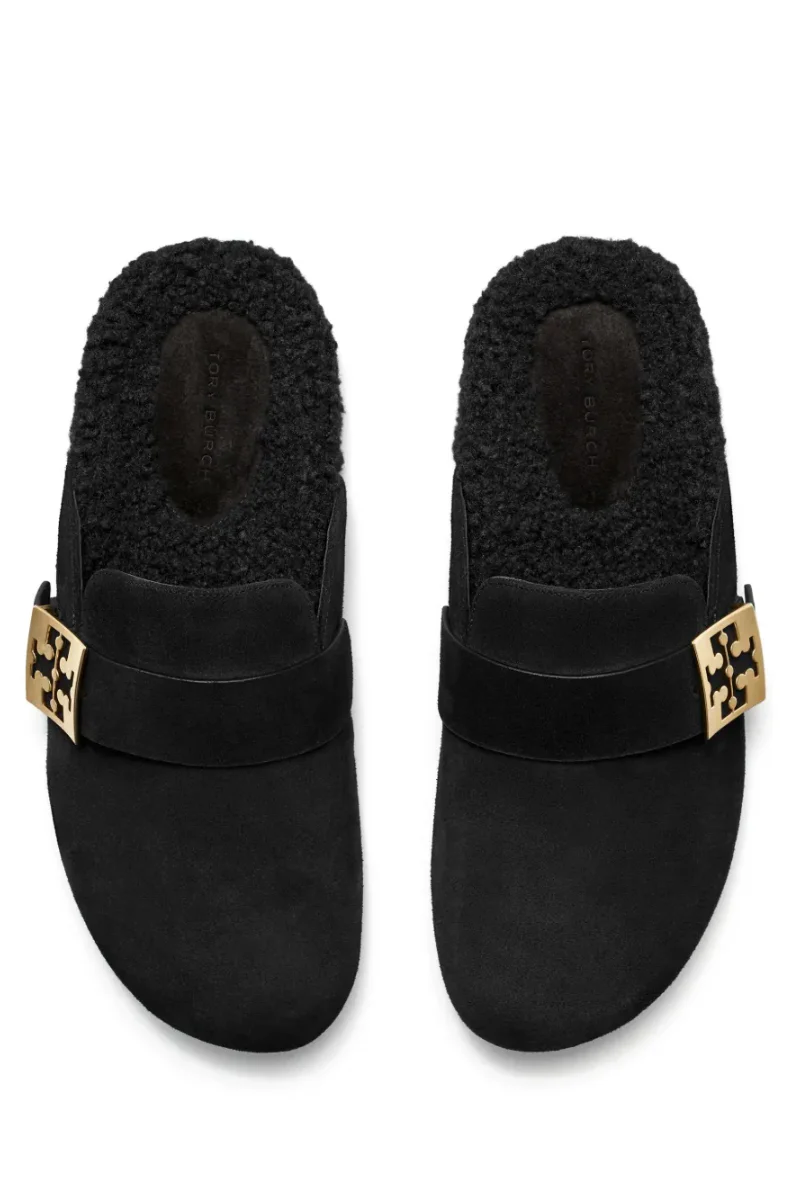 Tory Burch Mellow Shearling Mule in Black Suede - Image 3