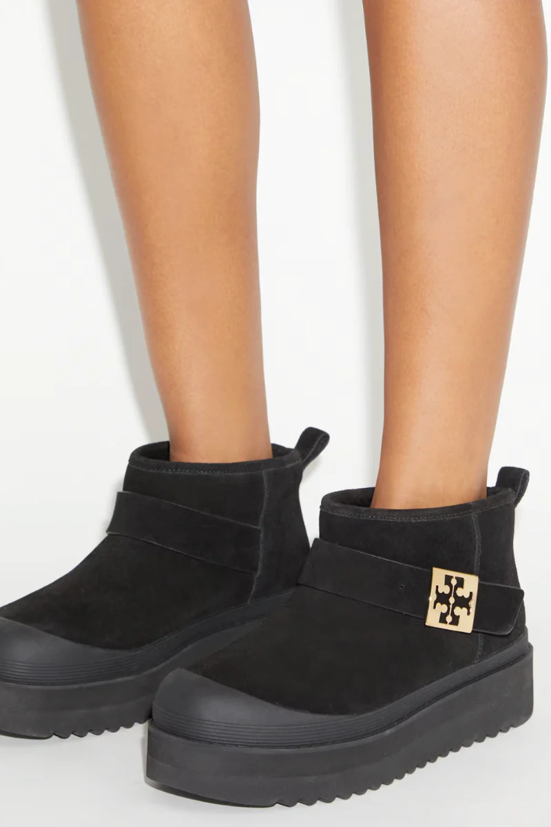 Tory Burch Mellow Shearling Platform Boot in Black Suede - Image 2