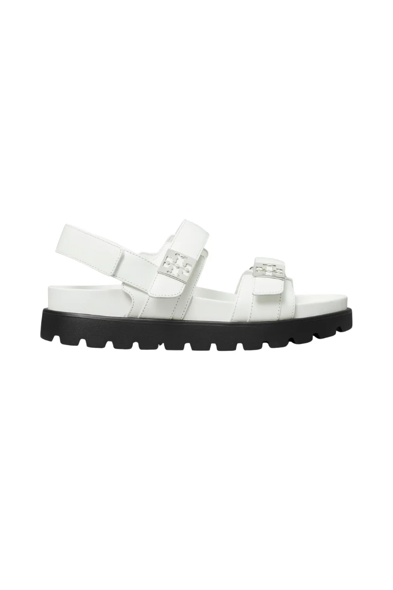 Tory Burch Mellow Sport Sandal Calf Leather Bianco Silver - Image 2