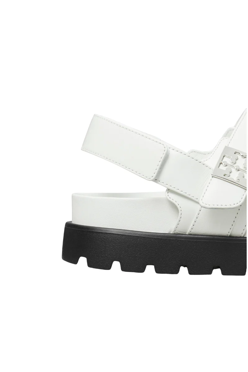 Tory Burch Mellow Sport Sandal Calf Leather Bianco Silver - Image 4