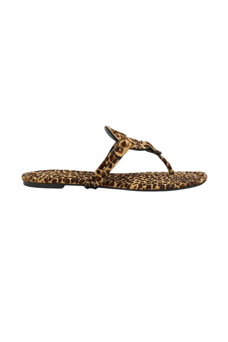 Tory Burch Miller Printed Calf Hair Sandals in Leopard Multi