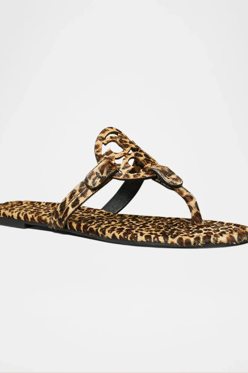 Tory Burch Miller Printed Calf Hair Sandals in Leopard Multi - Image 2