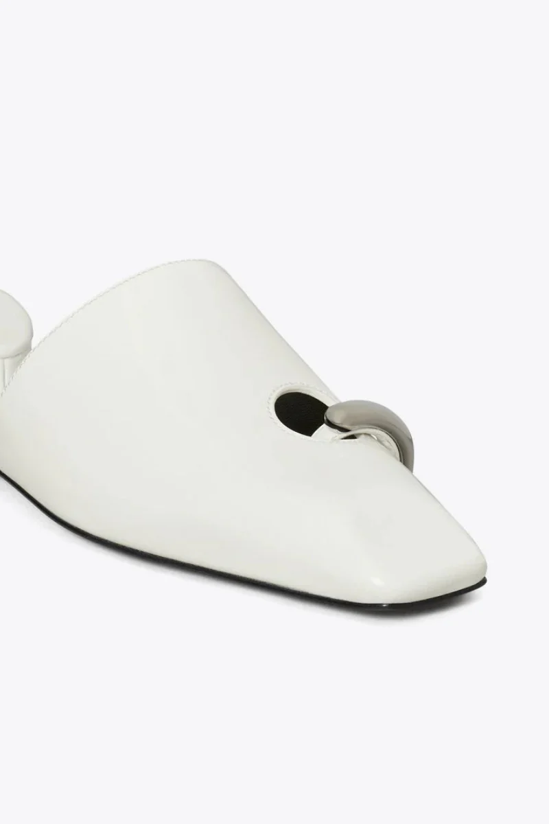 Tory Burch Pierced Mule Bianco / Silver 180065-100 - Image 2