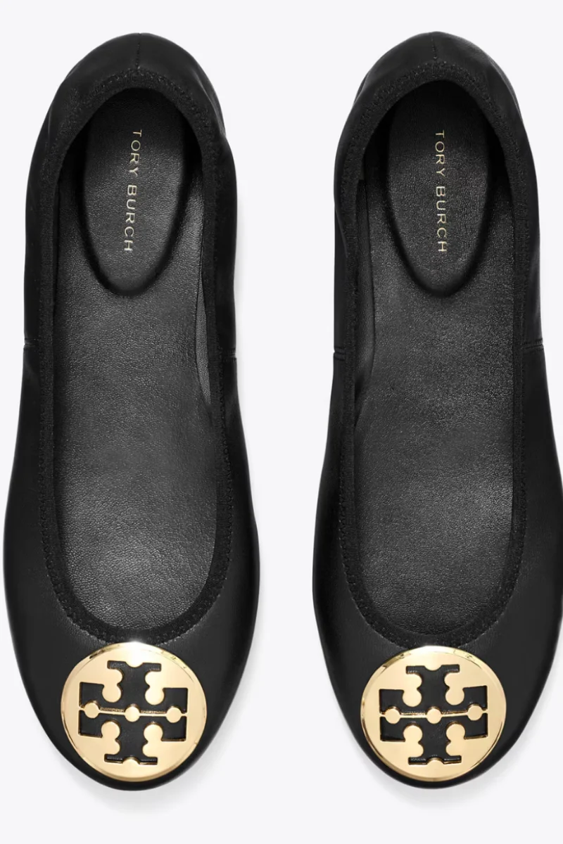 Tory Burch Reva Travel Ballet Flats in Black Leather - Image 3