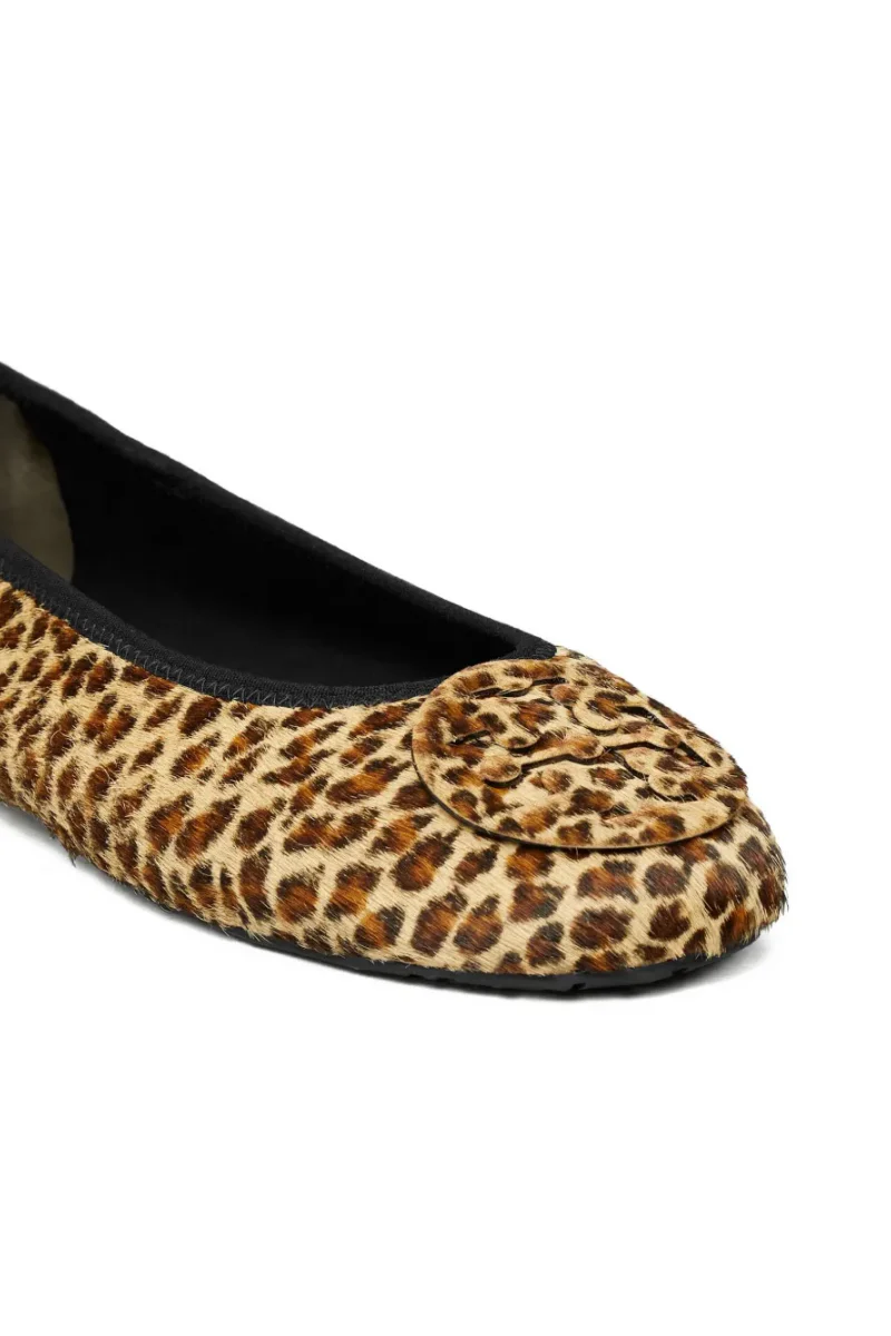 Tory Burch Reva Travel Ballet Flats in Leopard Calf Hair - Image 2