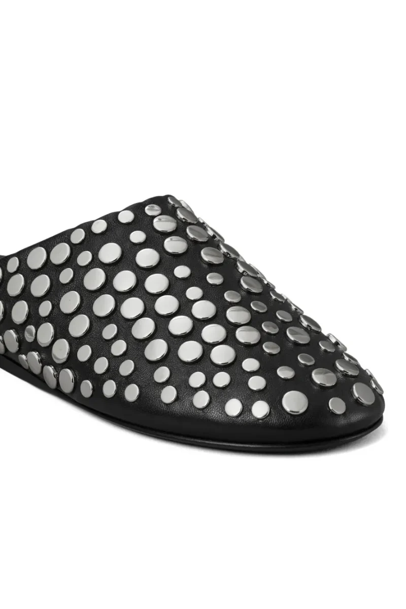Tory Burch Studded Leather Mules in Black - Image 3