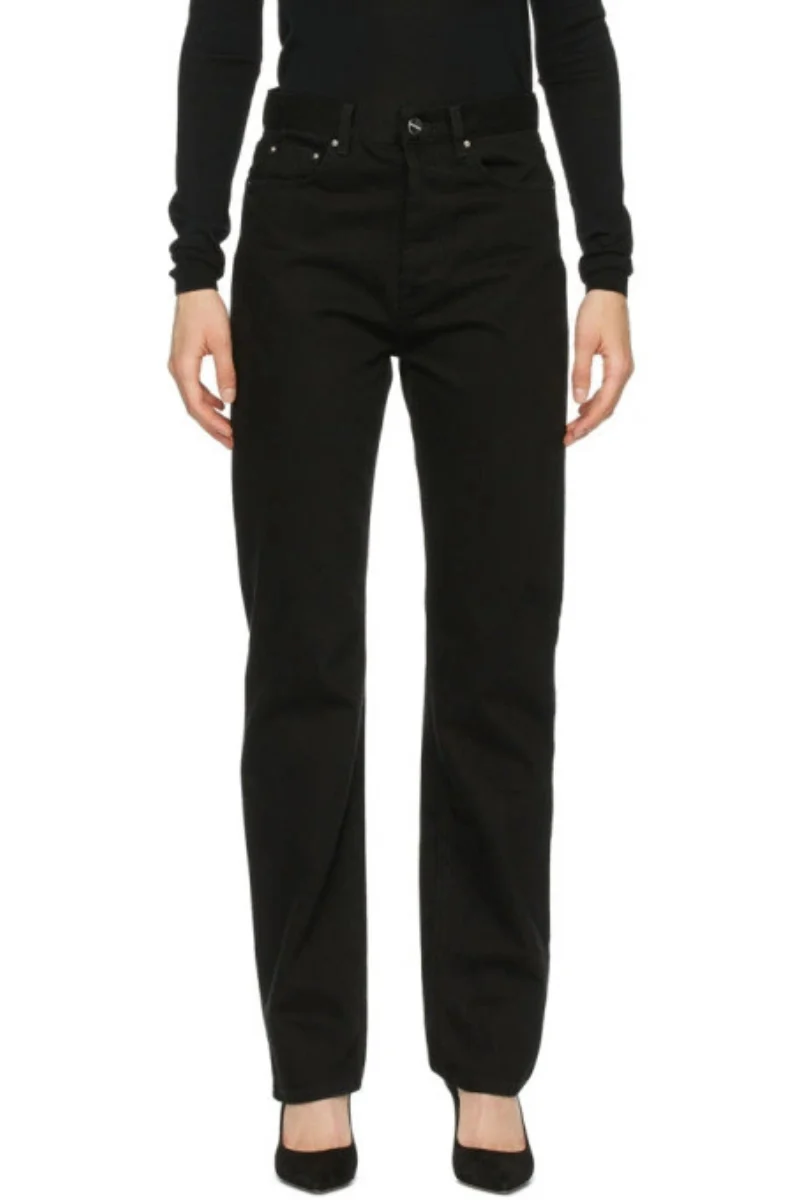 Toteme Black Loose Fit Medium Waist Full Length Jeans - Image 2