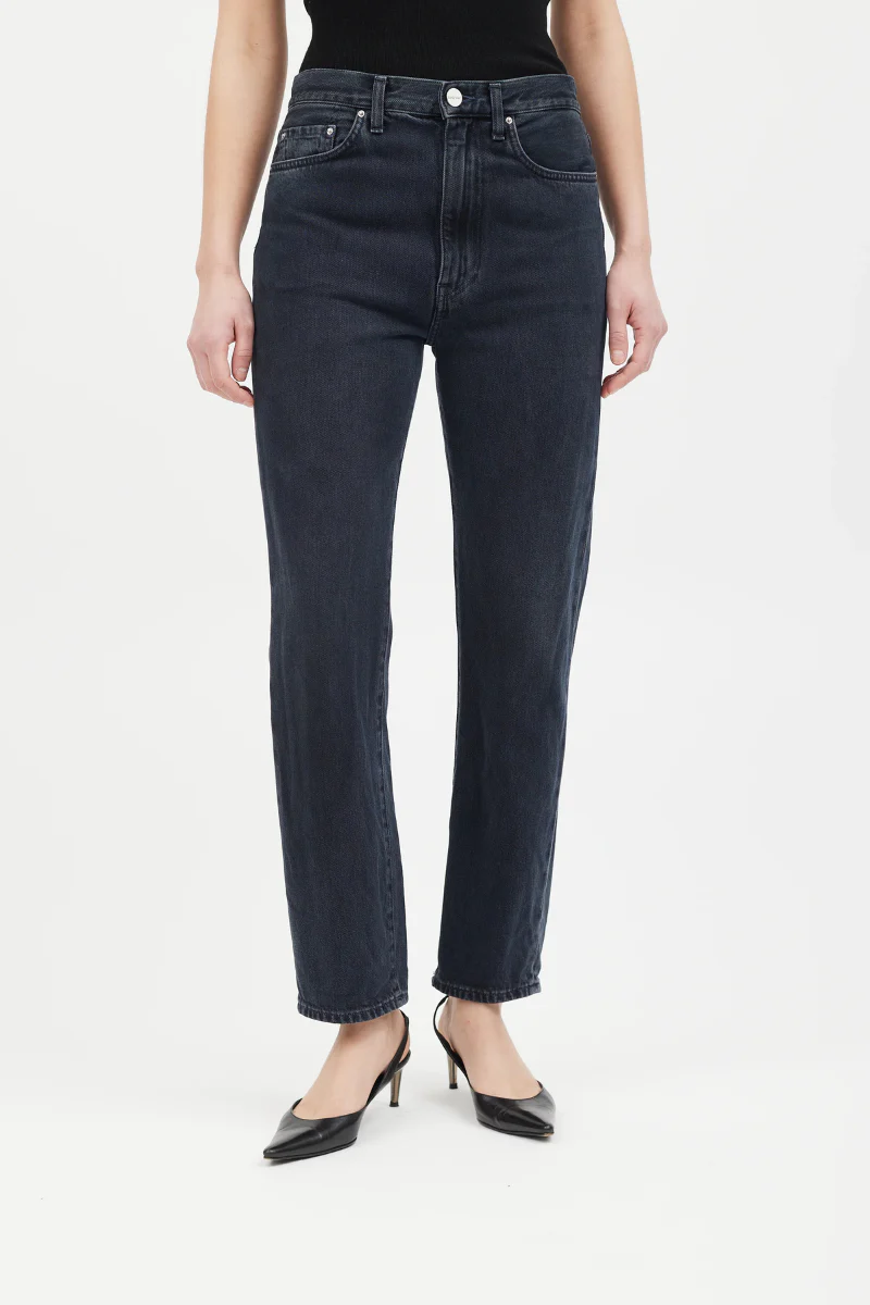 Toteme Straight Fit High Waist Black Regular Length Jeans - Image 2
