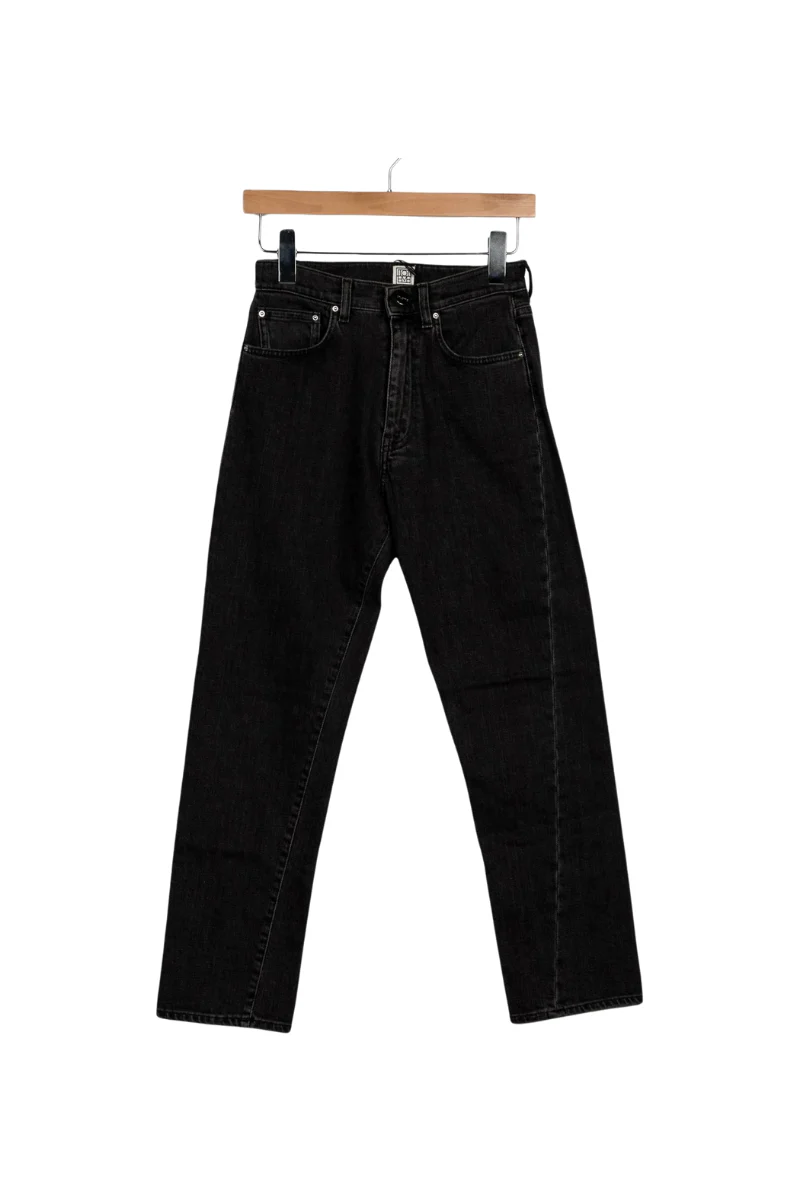 Toteme Vintage Fit Twisted Seam Denim Pants in Black - Image 2