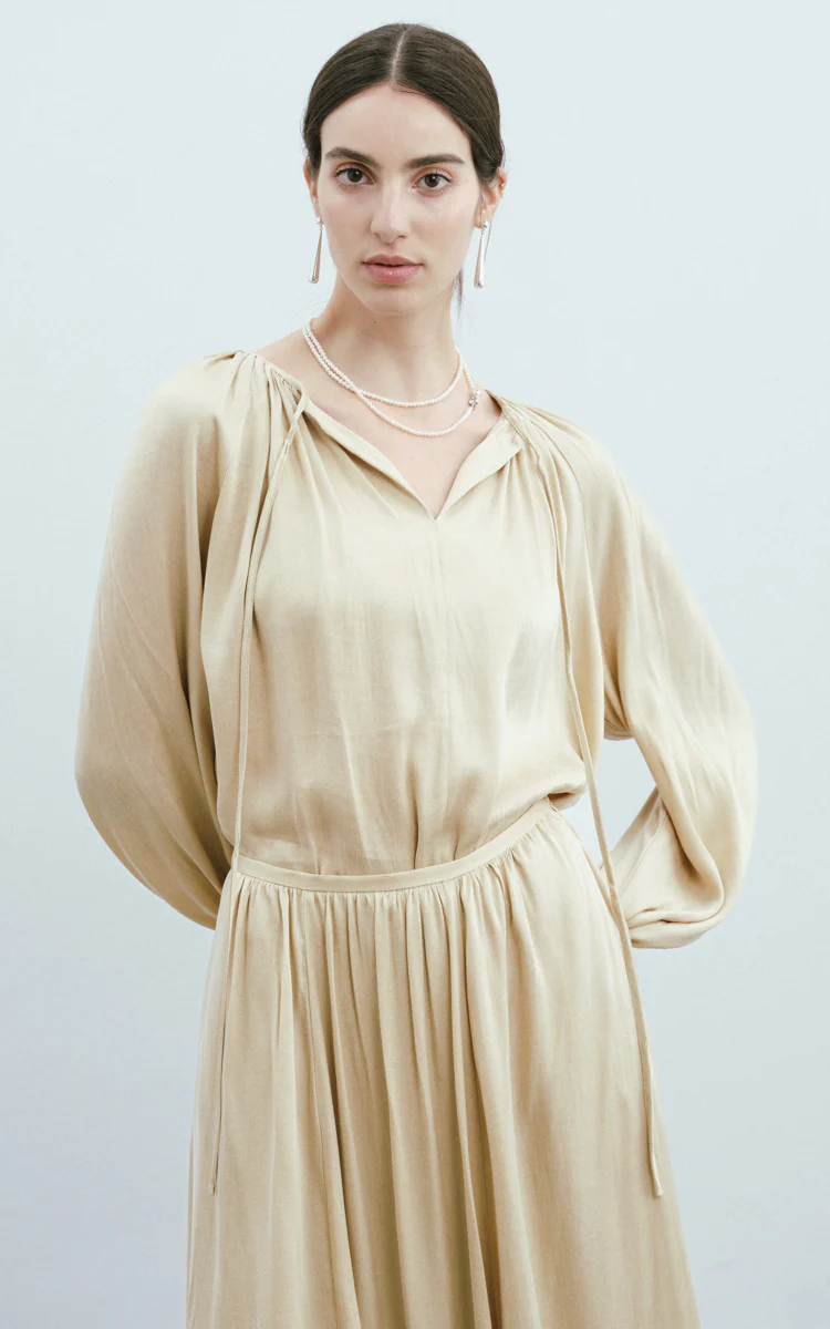 V-Neck Pleated Shirt - Image 5