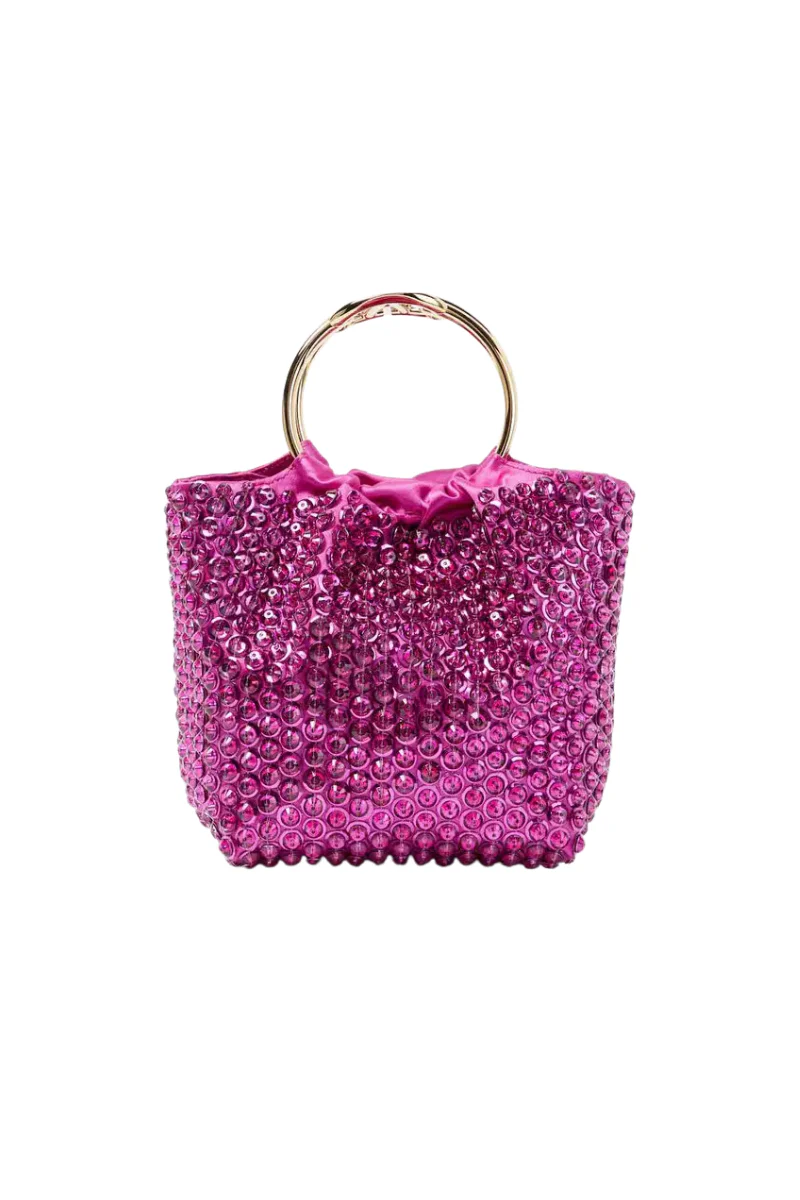 Valentino Garavani Carry Secrets Small embellished bucket bag in Fucsia - Image 6