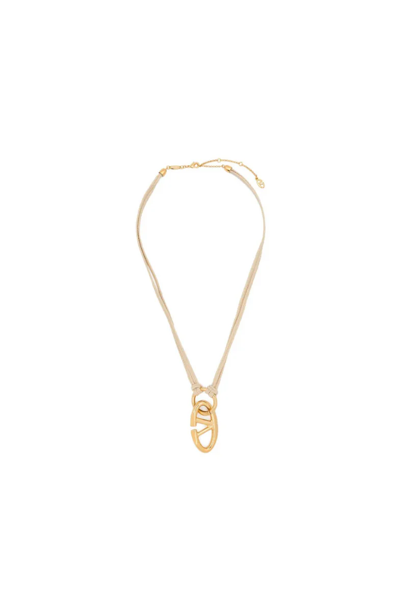 Valentino Garavani Vlogo Rope Necklace In Corda