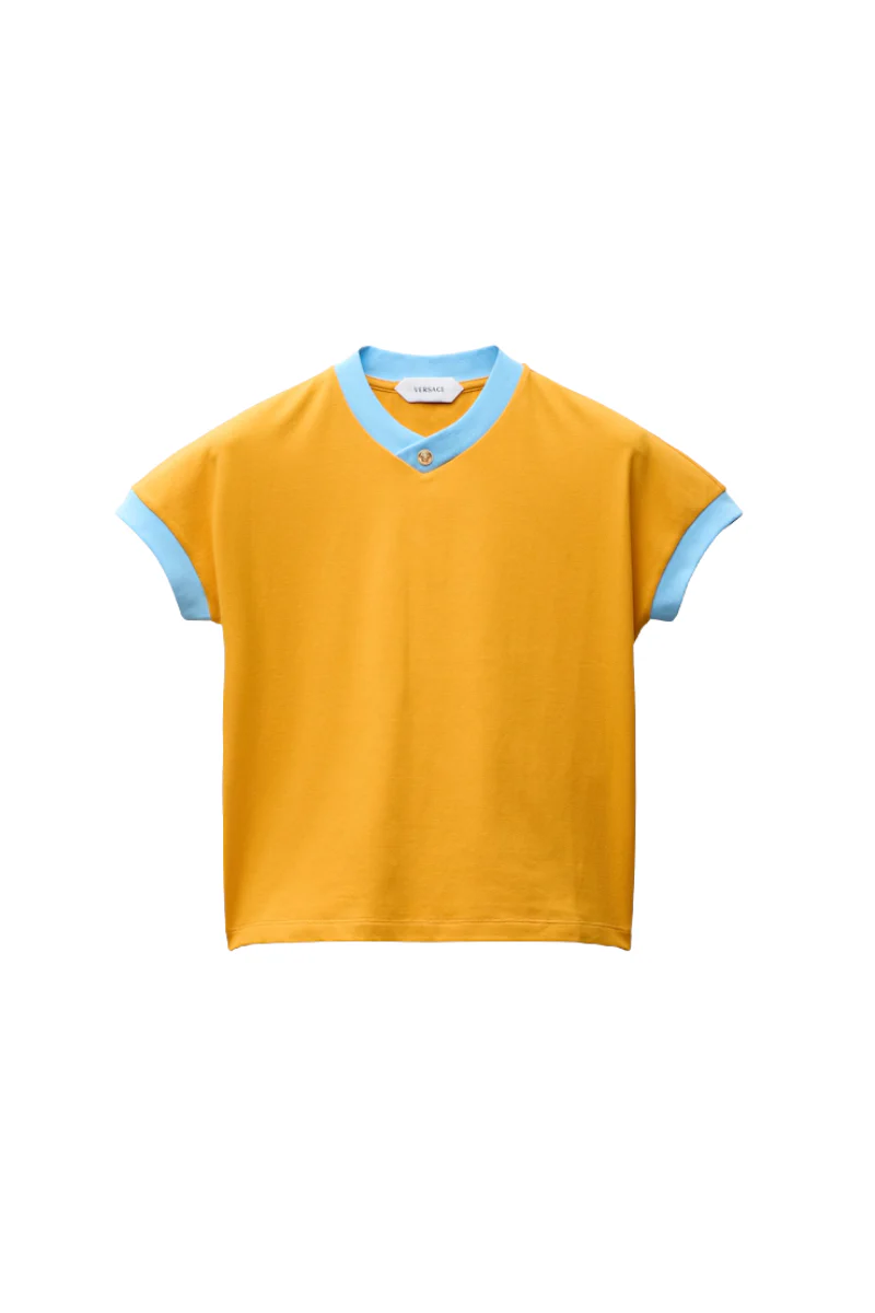 Versace Stretch Cotton-Jersey T-Shirt-Yellow